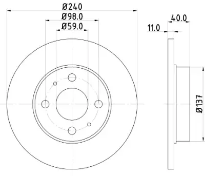 Nuevo Modelo Disco de freno HELLA 8DD 355 103-151 HELLA 8DD 355 103-151